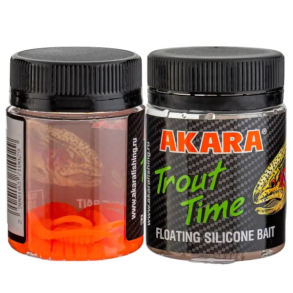 Силиконови примамки Akara Trout Time Knout, 2.5", 63 мм, Cheese, цвят 100, 10 бр. — снимка 2