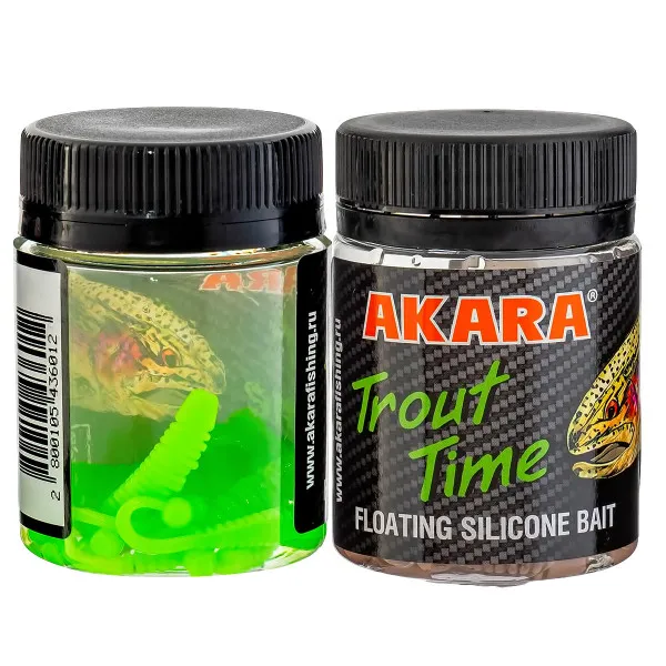 Силиконови примамки Akara Trout Time Knout, 2.5", 63 мм, Cheese, цвят 452, 10 бр. — снимка 2