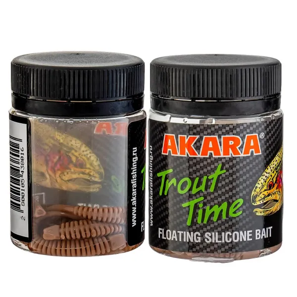Силиконови примамки Akara Trout Time Knout, 2.5", 63 мм, Cheese, цвят 458, 10 бр. — снимка 2