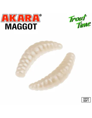 Силиконови примамки Akara Trout Time Maggot, 1.6", 40 мм, Cheese, цвят 011C, 10 бр.