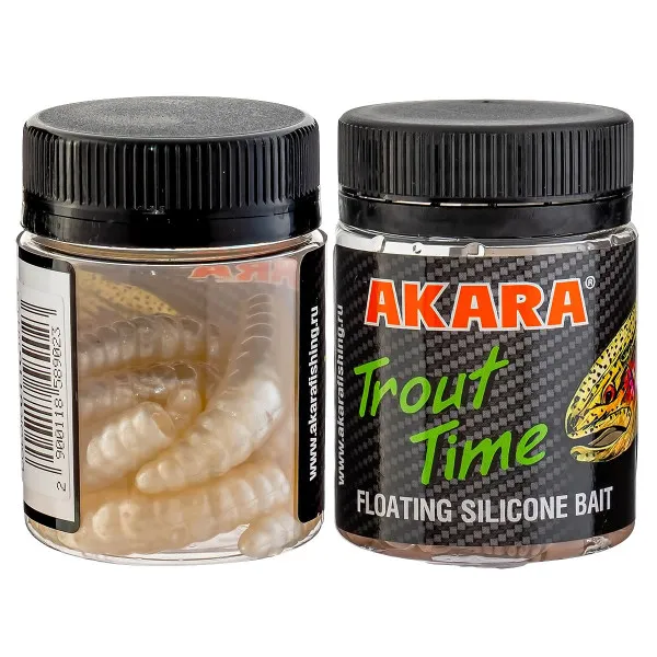 Силиконови примамки Akara Trout Time Maggot, 1.6", 40 мм, Cheese, цвят 011C, 10 бр. — снимка 2