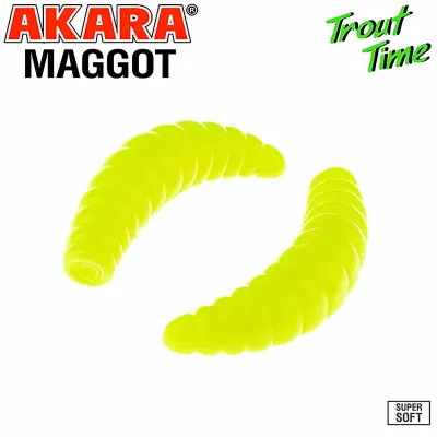 Силиконови примамки Akara Trout Time Maggot, 1.6", 40 мм, Cheese, цвят 04Y, 10 бр.