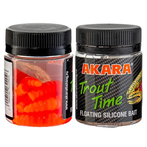 Силиконови примамки Akara Trout Time Maggot, 1.6", 40 мм, Cheese, цвят 100, 10 бр. — снимка 2