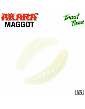 Силиконови примамки Akara Trout Time Maggot, 1.6", 40 мм, Cheese, цвят 12, 10 бр.