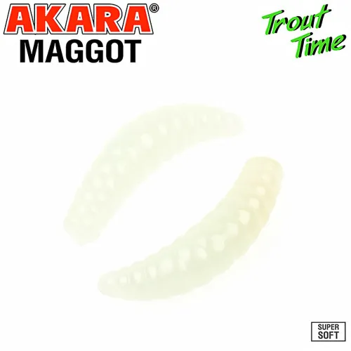 Силиконови примамки Akara Trout Time Maggot, 1.6", 40 мм, Cheese, цвят 12, 10 бр.