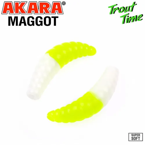 Силиконови примамки Akara Trout Time Maggot, 1.6", 40 мм, Cheese, цвят 16R, 10 бр.