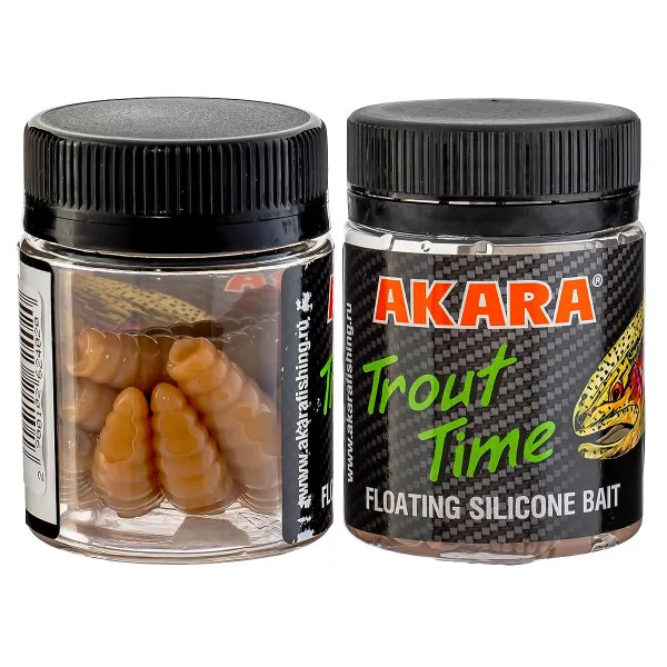 Силиконови примамки Akara Trout Time Maggot, 1.6", 40 мм, Cheese, цвят 445, 10 бр. — снимка 2