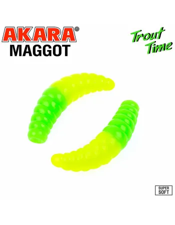 Силиконови примамки Akara Trout Time Maggot, 1.6", 40 мм, Cheese, цвят 453, 10 бр.