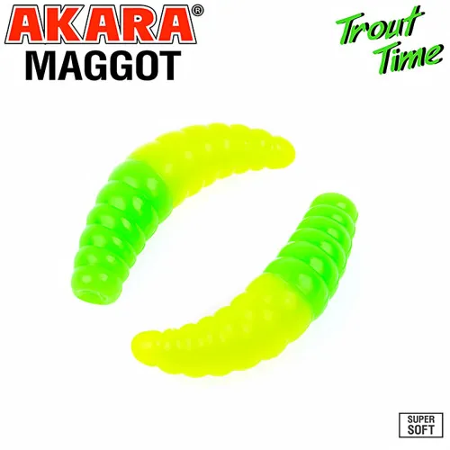 Силиконови примамки Akara Trout Time Maggot, 1.6", 40 мм, Cheese, цвят 453, 10 бр.