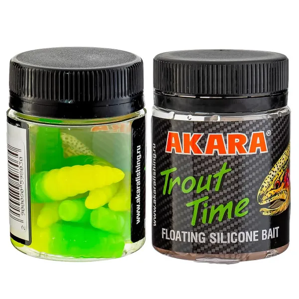 Силиконови примамки Akara Trout Time Maggot, 1.6", 40 мм, Cheese, цвят 453, 10 бр. — снимка 2