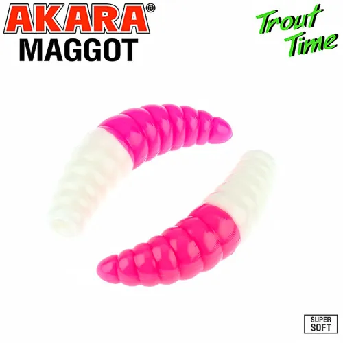 Силиконови примамки Akara Trout Time Maggot, 1.6", 40 мм, Cheese, цвят 457, 10 бр.