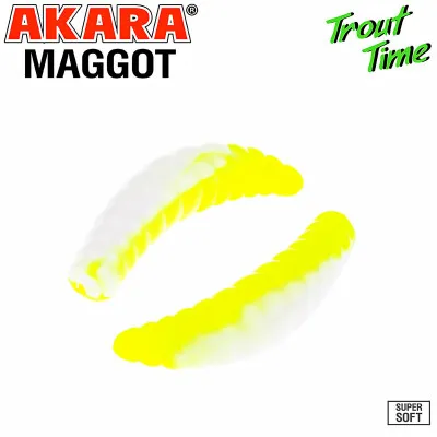 Силиконови примамки Akara Trout Time Maggot, 1.6", 40 мм, Cheese, цвят 460, 10 бр.