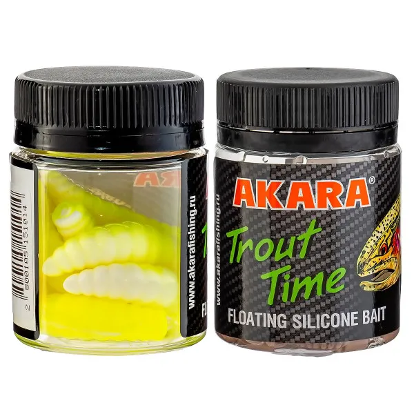 Силиконови примамки Akara Trout Time Maggot, 1.6", 40 мм, Cheese, цвят 460, 10 бр. — снимка 2