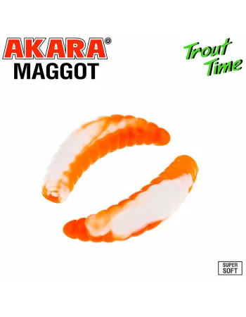 Силиконови примамки Akara Trout Time Maggot, 1.6", 40 мм, Cheese, цвят 468, 10 бр.