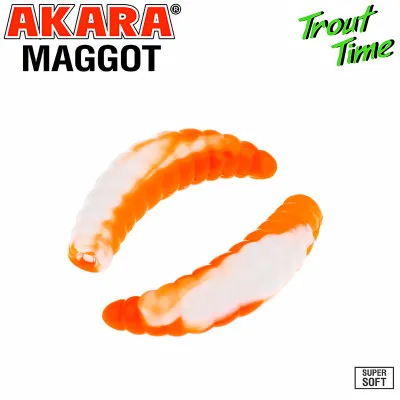 Силиконови примамки Akara Trout Time Maggot, 1.6", 40 мм, Cheese, цвят 468, 10 бр.