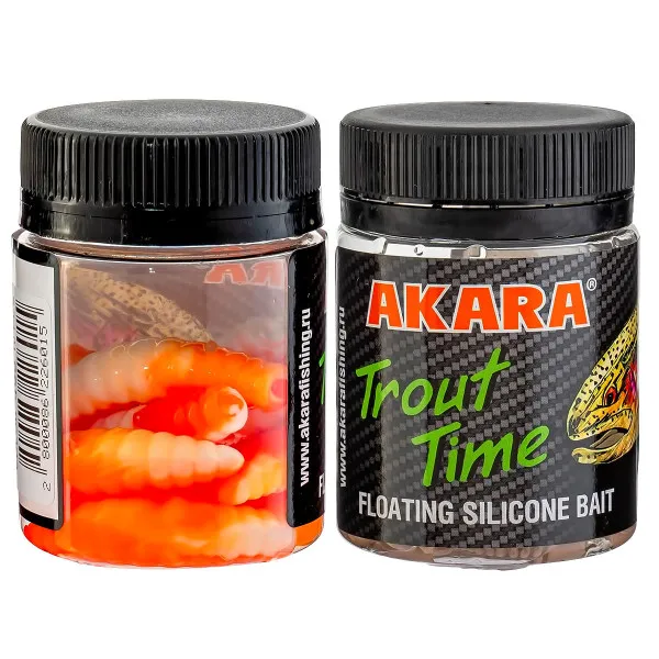 Силиконови примамки Akara Trout Time Maggot, 1.6", 40 мм, Cheese, цвят 468, 10 бр. — снимка 2