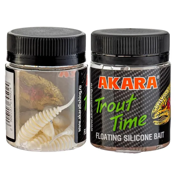Силиконови примамки Akara Trout Time Rex, 2", 50 мм, Cheese, цвят 02T, 10 бр. — снимка 2