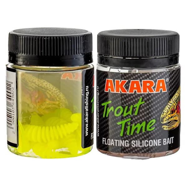 Силиконови примамки Akara Trout Time Rex, 2", 50 мм, Cheese, цвят 04Y, 10 бр. — снимка 2