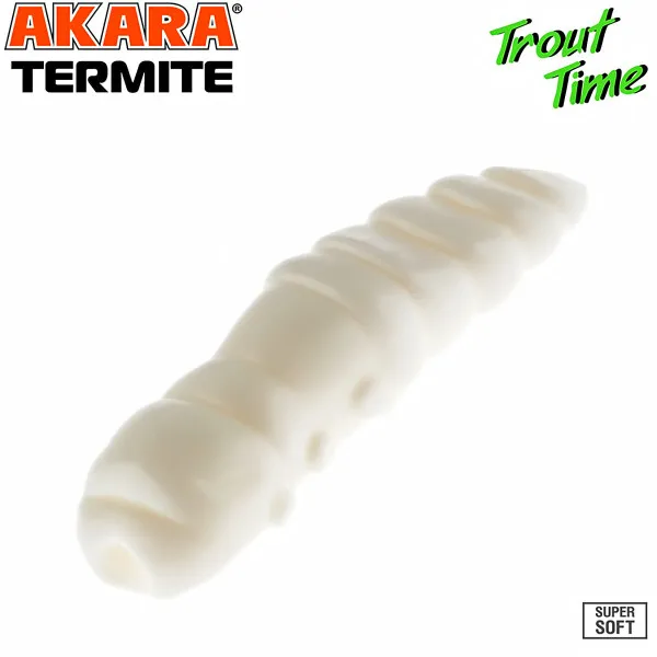 Силиконови примамки Akara Trout Time Termite, 1.5", 40 мм, Cheese, цвят 02T, 10 бр. — снимка 1