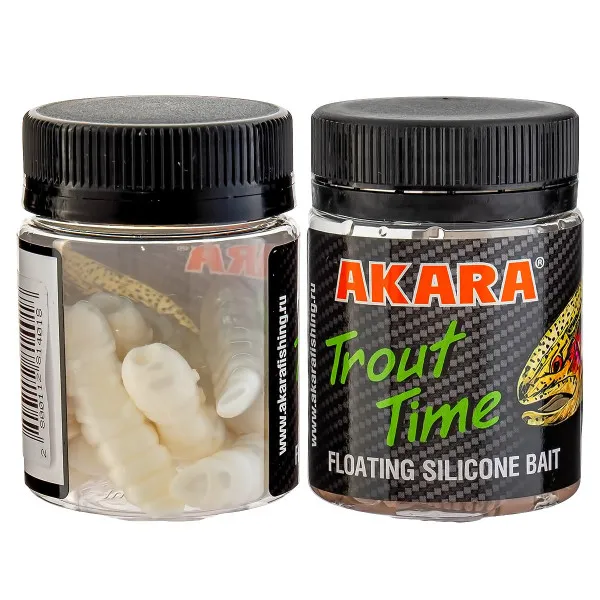 Силиконови примамки Akara Trout Time Termite, 1.5", 40 мм, Cheese, цвят 02T, 10 бр. — снимка 2