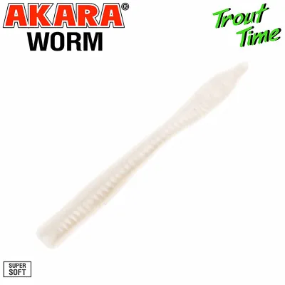 Силиконови примамки Akara Trout Time, Worm 3", 75 мм, Cheese, цвят 011C, 10 бр.