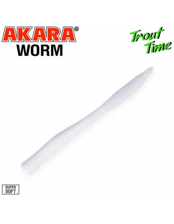 Силиконови примамки Akara Trout Time, Worm 3", 75 мм, Cheese, цвят 02T, 10 бр.