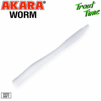 Силиконови примамки Akara Trout Time, Worm 3", 75 мм, Cheese, цвят 02T, 10 бр.
