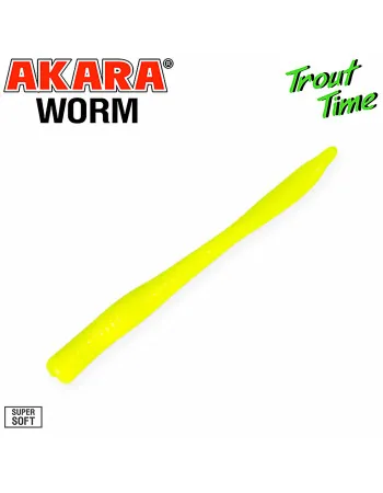 Силиконови примамки Akara Trout Time, Worm 3", 75 мм, Cheese, цвят 04Y, 10 бр.