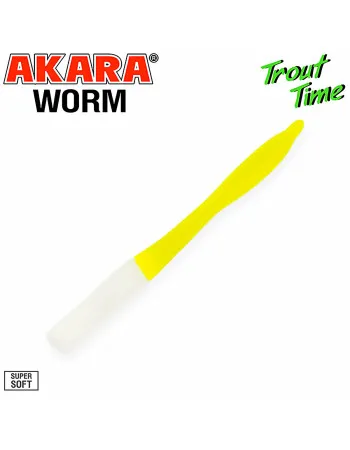 Силиконови примамки Akara Trout Time, Worm 3", 75 мм, Cheese, цвят 16R, 10 бр.