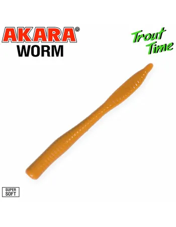 Силиконови примамки Akara Trout Time, Worm 3", 75 мм, Cheese, цвят 445, 10 бр.