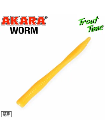 Силиконови примамки Akara Trout Time, Worm 3", 75 мм, Cheese, цвят 446, 10 бр.