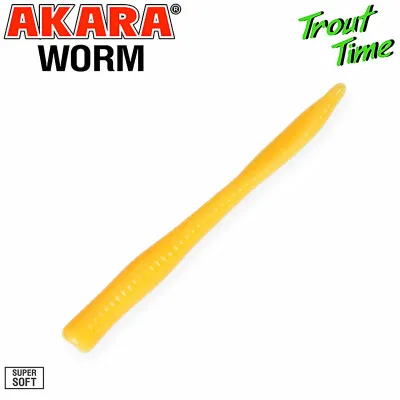 Силиконови примамки Akara Trout Time, Worm 3", 75 мм, Cheese, цвят 446, 10 бр.