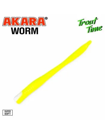 Силиконови примамки Akara Trout Time, Worm 3", 75 мм, Cheese, цвят 460, 10 бр.