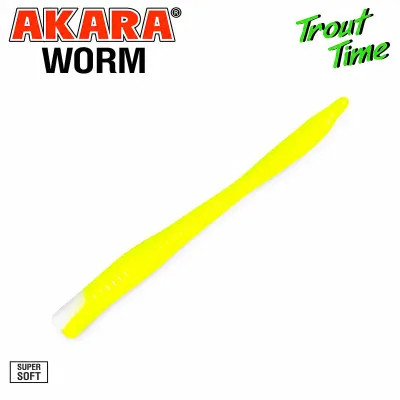Силиконови примамки Akara Trout Time, Worm 3", 75 мм, Cheese, цвят 460, 10 бр.