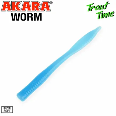 Силиконови примамки Akara Trout Time, Worm 3", 75 мм, Cheese, цвят 463, 10 бр.