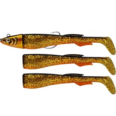 Сет от 3 бр. силиконови примамки и джиг глава Berkley Powerbait Power Sardine, 12 см, 20 г, Gold Motoroil