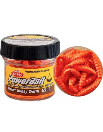 Силиконова плаваща камола Berkley Power Honey Worm, Garlic, Orange