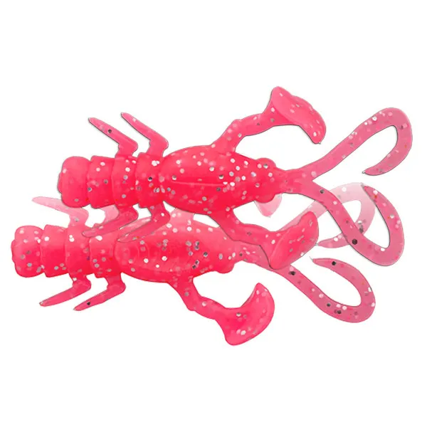 Силиконови примамки Jackall Baby Dragon 2", 50 мм, 6 бр. - Glow Pink Silver Flake — снимка 1