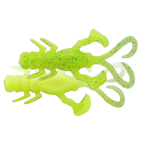 Силиконови примамки Jackall Baby Dragon 2", 50 мм, 6 бр. - Hot Lime Glow Chart