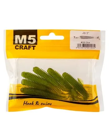 Силиконови примамки M5 Craft Jib 3", 76 мм, 005 Olive, 7 бр.
