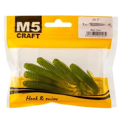 Силиконови примамки M5 Craft Jib 3", 76 мм, 005 Olive, 7 бр.