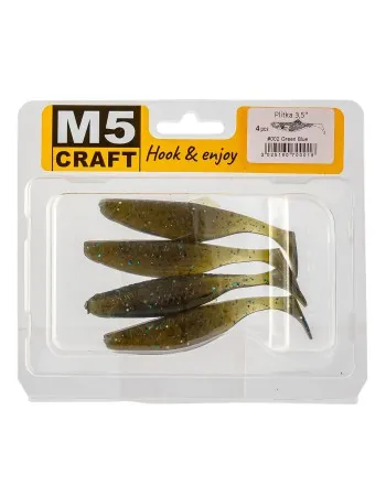 Силиконови шадове M5 Craft Plitka 3.5", 89 мм, 002 Green Blue, 4 бр.