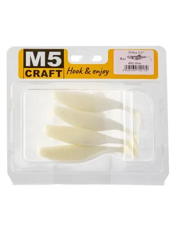Силиконови шадове M5 Craft Plitka 3.5", 89 мм, 062 White, 4 бр.
