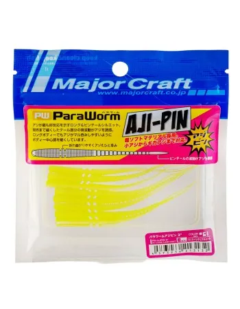 Силиконови червеи Major Craft ParaWorm Aji-Pin, 76 мм, 8 бр., цвят 61 2Tone Clear Chart