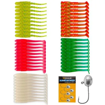 Силикони с джиг глави за Ajing/LRF риболов Ryuji, 69 бр.