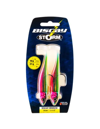 Сет силиконови примамки Storm Biscay Minnow 90 мм, 21 г, Spooky Sandeel, 2 бр.