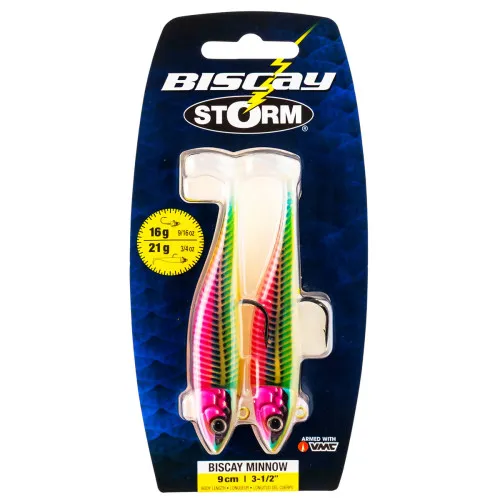 Сет силиконови примамки Storm Biscay Minnow 90 мм, 21 г, Spooky Sandeel, 2 бр.