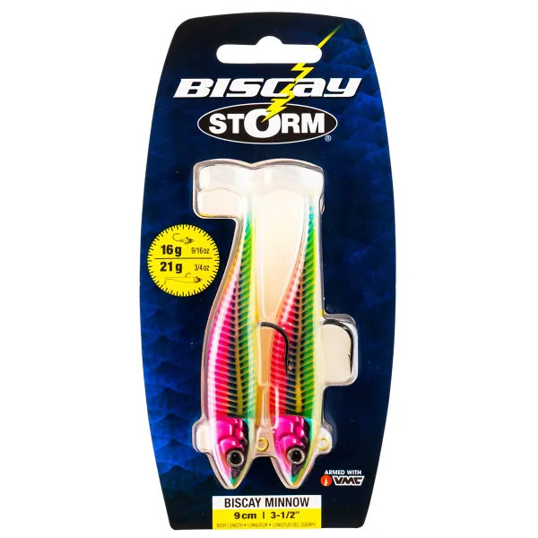 Сет силиконови примамки Storm Biscay Minnow 90 мм, 21 г, Spooky Sandeel, 2 бр. — снимка 1