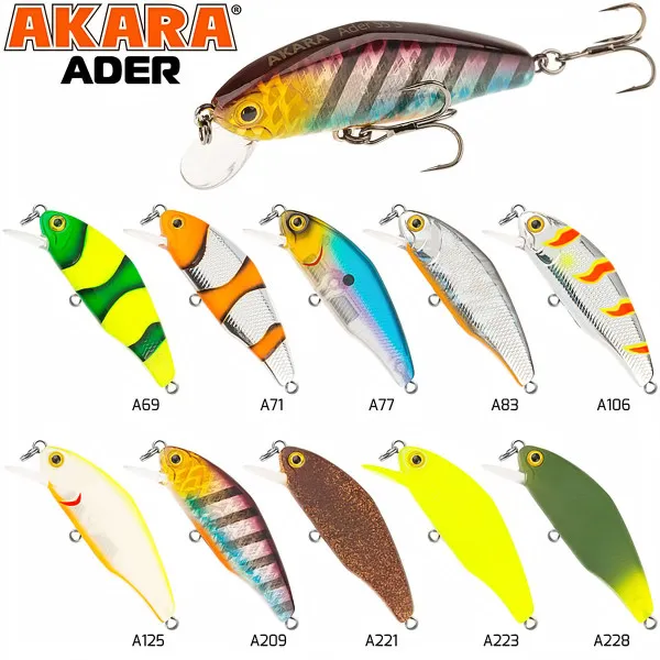 Воблер Akara Ader 55S, 55 мм, 5.5 г, цвят A69 — снимка 2