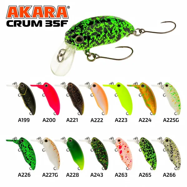 Воблер Akara Crum 35F 35 мм, 2.2 г, цвят A227 — снимка 3